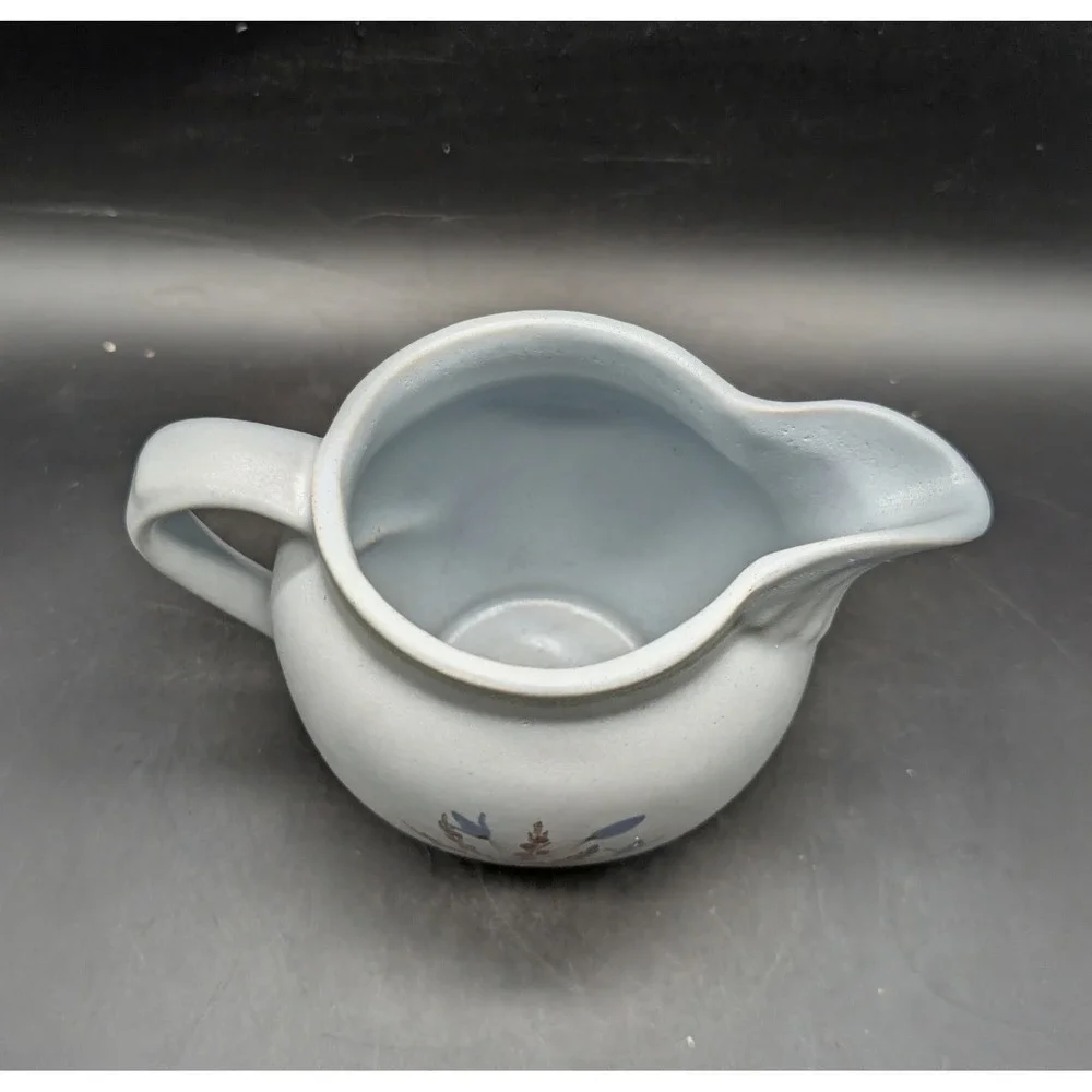 Buchan Portobello Scotland Stoneware Creamer Thistle Wildflower Pattern 253 Blue